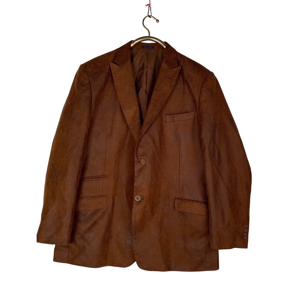 Blu‎ Martini Men's Brown Faux Suede Blazer Jacket Size 2X